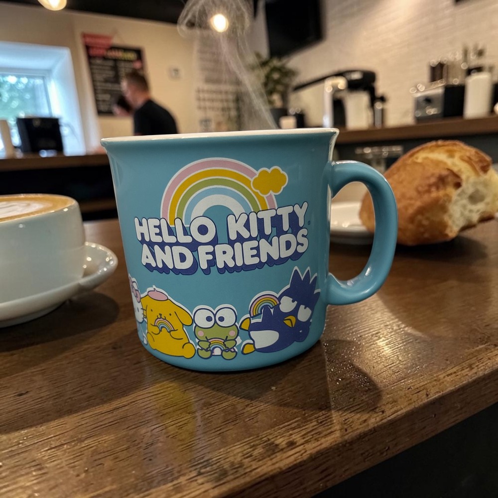 Sanrio Hello Kitty and Friends Blue Rainbow Ceramic Coffee Mug Kawaii Characters